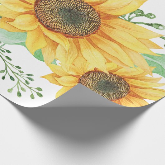 Sonnenblumenfeder Geschenkpapier (Ecke)