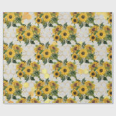 Sonnenblumenfeder Geschenkpapier (Flach)