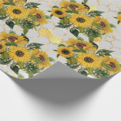 Sonnenblumenfeder Geschenkpapier (Ecke)