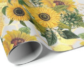 Sonnenblumenfeder Geschenkpapier (Rolleneckpunkt)