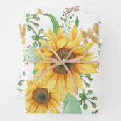 Sonnenblumenfeder Geschenkpapier Set (Beispiel)