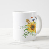Sonnenblumenfeder Jumbo-Tasse (Vorderseite Rechts)