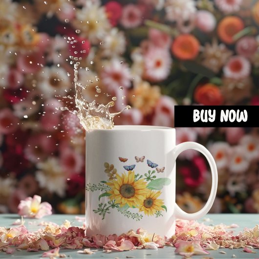 Sonnenblumenfeder Jumbo-Tasse