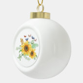 Sonnenblumenfeder Keramik Kugel-Ornament (Rechts)