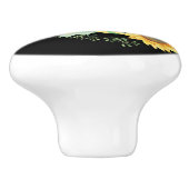 Sonnenblumenfeder Keramikknauf (Seitenansicht)