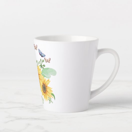 Sonnenblumenfeder Milchtasse (Rechts)