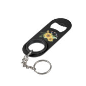 Sonnenblumenfeder Mini Flaschenöffner (Rückseite Schrägansicht)