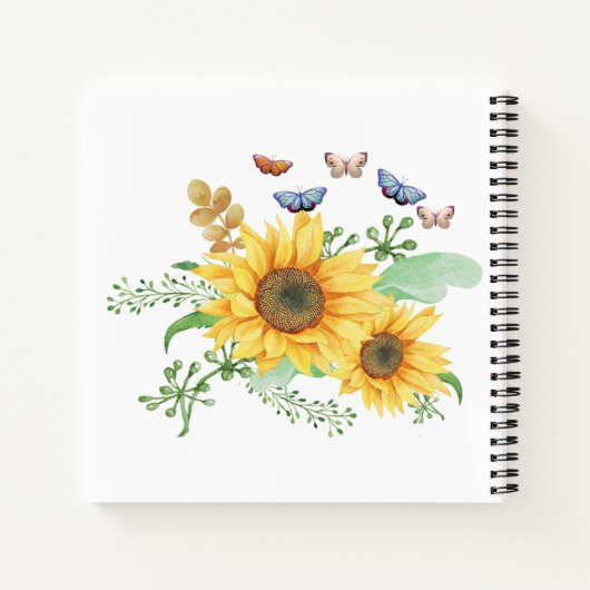 Sonnenblumenfeder Notizblock (Rückseite)