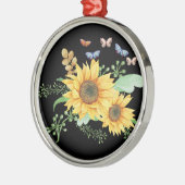 Sonnenblumenfeder Ornament Aus Metall (Links)