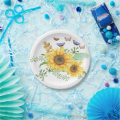 Sonnenblumenfeder Pappteller (Party)
