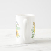 Sonnenblumenfeder Porzellantasse (Rückseite)