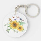 Sonnenblumenfeder Schlüsselanhänger (Rückseite)