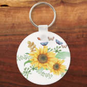 Sonnenblumenfeder Schlüsselanhänger (Vorderseite)
