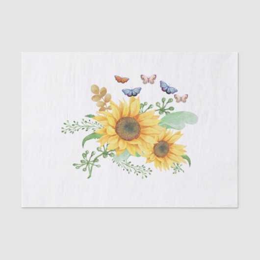 Sonnenblumenfeder Seidenpapier (Vorderseite)