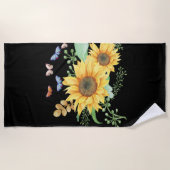 Sonnenblumenfeder Strandtuch (Vorderseite)