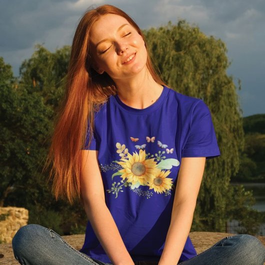 Sonnenblumenfeder T-Shirt