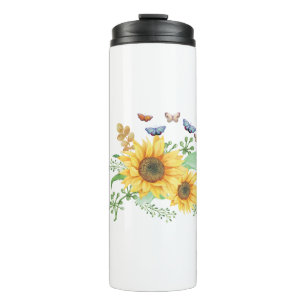 Sonnenblumenfeder Thermosbecher
