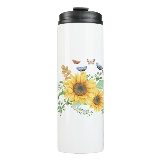 Sonnenblumenfeder Thermosbecher (Vorderseite)