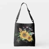 Sonnenblumenfeder Tragetaschen Mit Langen Trägern (Rückseite)