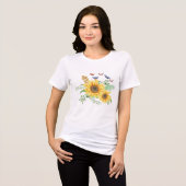 Sonnenblumenfeder Tri-Blend Shirt (Vorderseite voll)