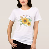 Sonnenblumenfeder Tri-Blend Shirt (Vorderseite)