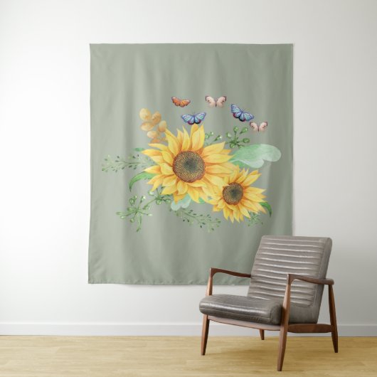 Sonnenblumenfeder Wandteppich (Beispiel)