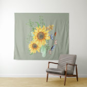Sonnenblumenfeder Wandteppich (Beispiel (Horizontal))