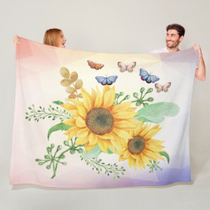 Sonnenblumenfederdecke Fleecedecke