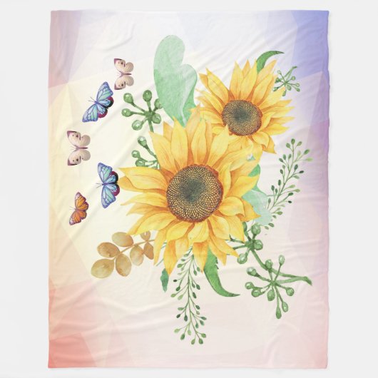 Sonnenblumenfederdecke Fleecedecke (Vorderseite)