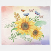 Sonnenblumenfederdecke Fleecedecke (Vorderseite (Horizontal))