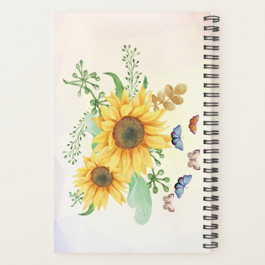 Sonnenblumenfederplaner Planer (Rückseite)