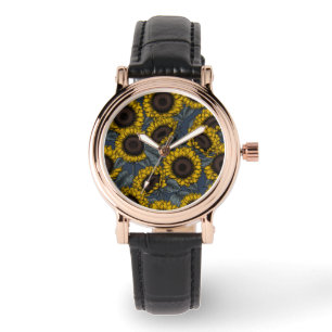 Sonnenblumenfeld 2 armbanduhr
