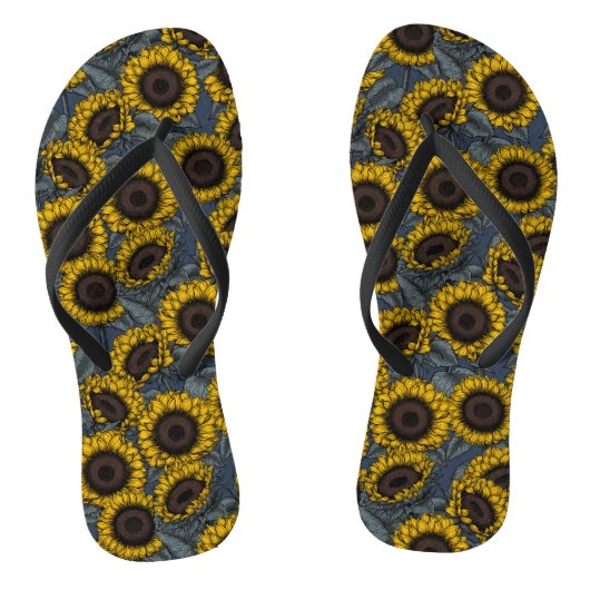 Sonnenblumenfeld 2 badesandalen (Fußbett)