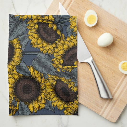 Sonnenblumenfeld 2 geschirrtuch (Viertel Falte)
