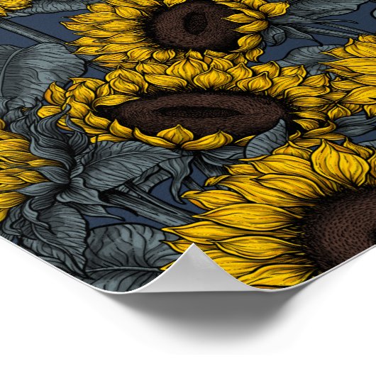 Sonnenblumenfeld 2 poster (Ecke)