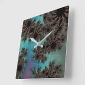 Sonnenblumenfeld Abstrakt Fraktal Quadratische Wanduhr (Winkel)