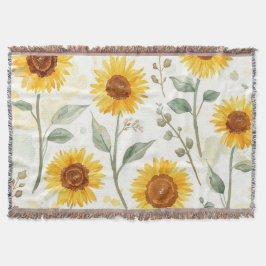 Sonnenblumenfeld-Aquarellmalerei Floral Gelb Decke