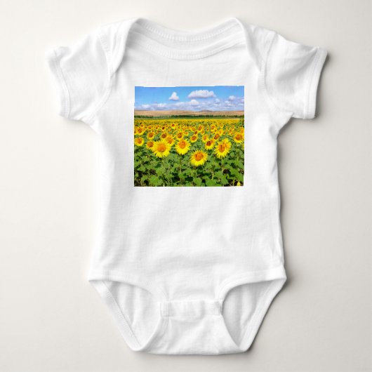Sonnenblumenfeld Baby Strampler (Vorderseite)