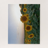 Sonnenblumenfeld bei Dämmerung Puzzle (Vertikal)