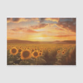 Sonnenblumenfeld bei Sonnenuntergang Seidenpapier (Vorderseite)