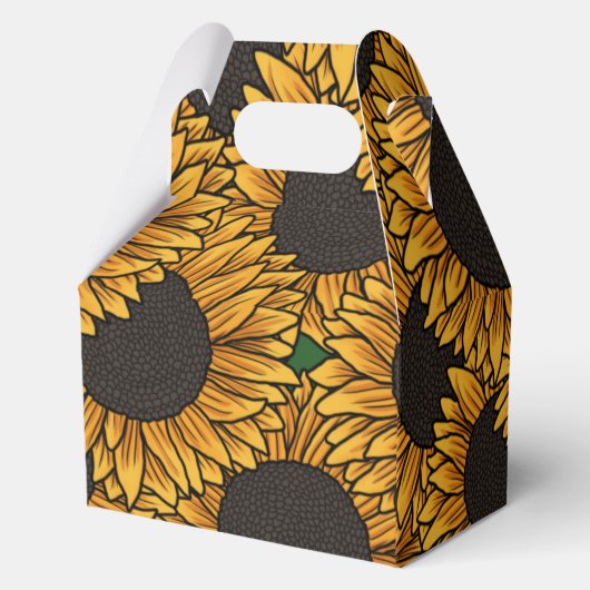 Sonnenblumenfeld-Box Geschenkschachtel (Rückseite)