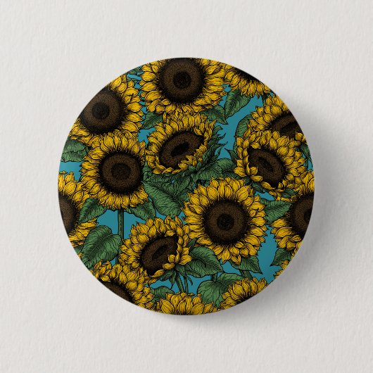 Sonnenblumenfeld Button (Vorderseite)