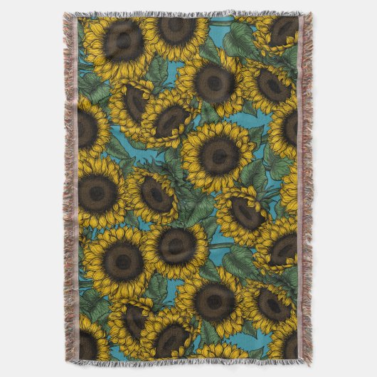 Sonnenblumenfeld Decke (Vorderseite Vertikal)