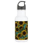 Sonnenblumenfeld Edelstahlflasche (Vorderseite)