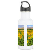 Sonnenblumenfeld Edelstahlflasche (Rückseite)