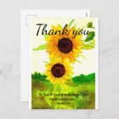 Sonnenblumenfeld Feiertagspostkarte (Vorne/Hinten)