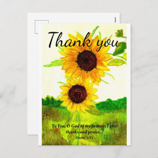 Sonnenblumenfeld Feiertagspostkarte (Vorne/Hinten)