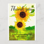 Sonnenblumenfeld Feiertagspostkarte (Vorderseite)