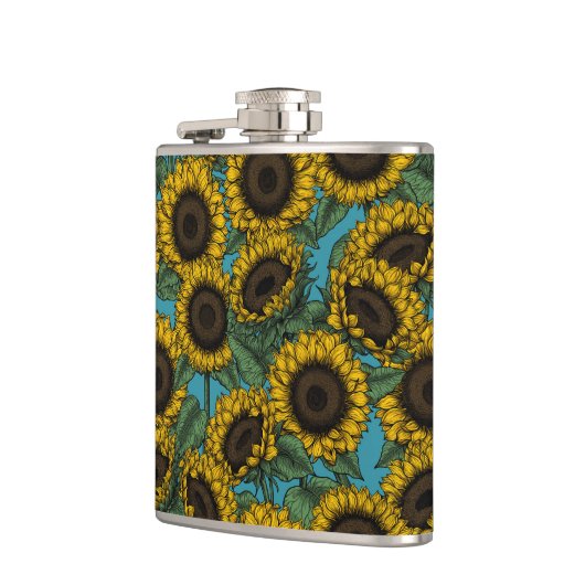 Sonnenblumenfeld Flachmann (Links)