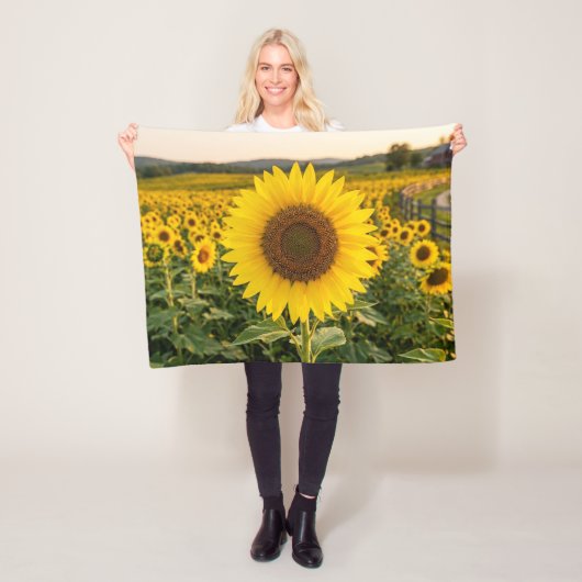 Sonnenblumenfeld Fleecedecke (Beispiel)